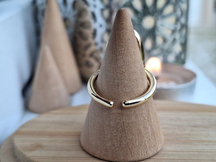 Bague ovale ouverte Doréé , avec un design simple et Minimaliste, Ajustable - photo numéro 3