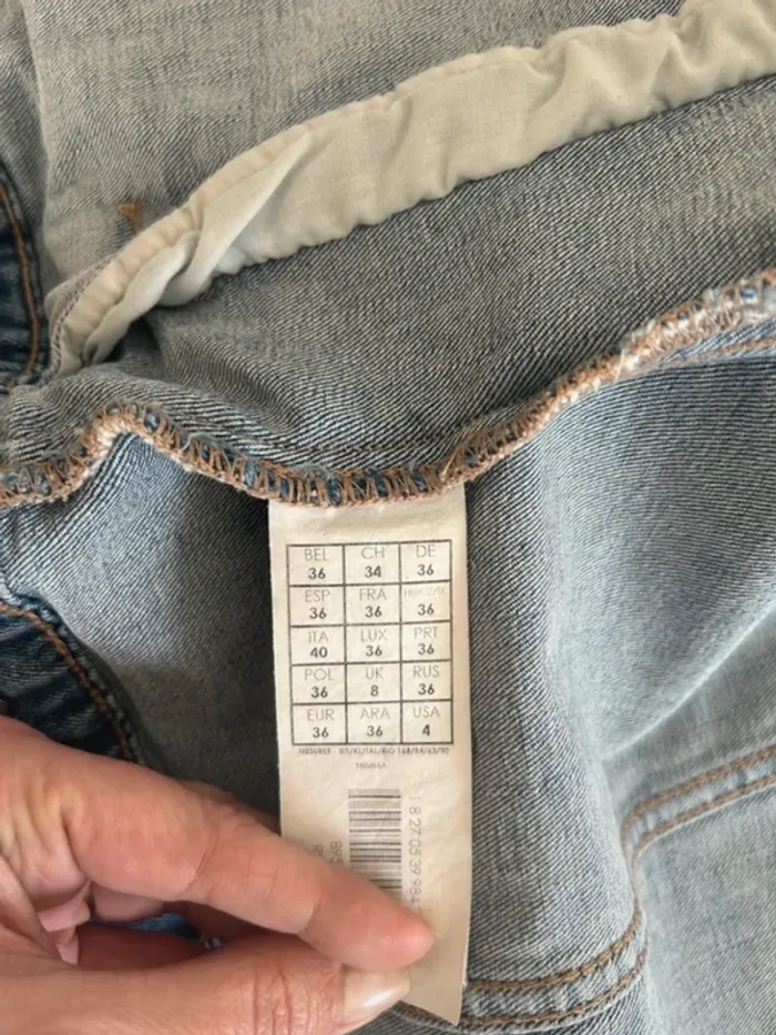 Promod, veste blouson en jean femme, taille 36 bleu clair - photo numéro 6