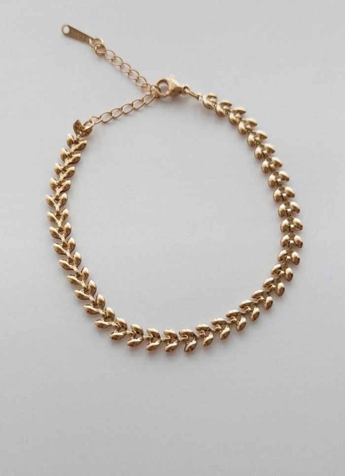 Bracelet épis en acier inoxydable doré, neuf 🌴 - photo numéro 2