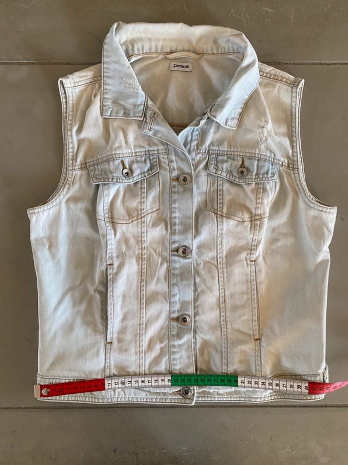 Blouson veste sans manche en jeans Pimkie taille S ou M - photo numéro 18