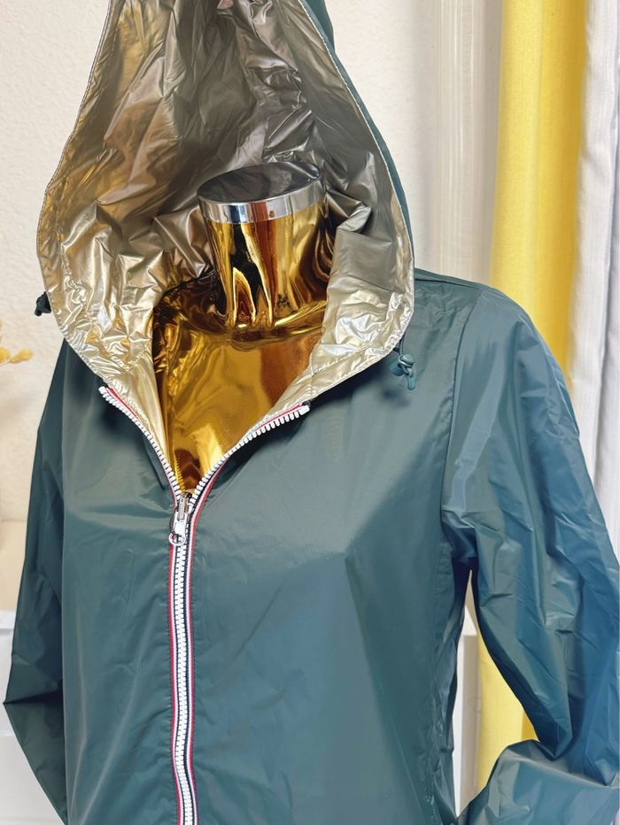 Veste longue mi saison verte doré doré taille L 🌸 - photo numéro 2