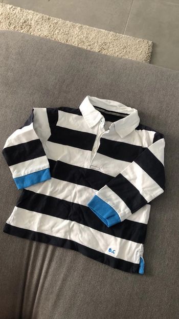 Tee shirt blanc et bleu à rayures