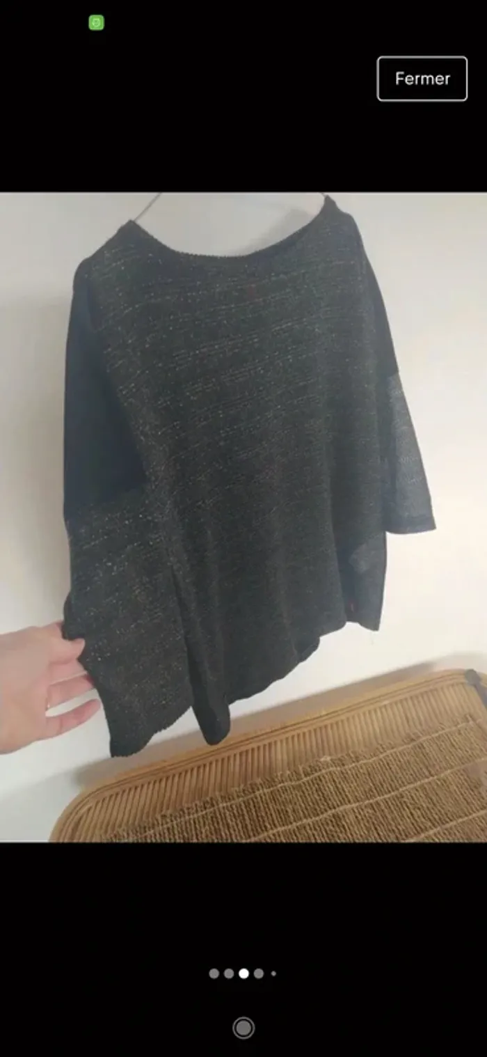 Blouse de fête 🥂 noire et dorée 36 EDC by Esprit - photo numéro 3