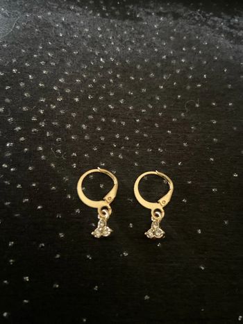 Boucles d'oreilles triangle zircone dorées