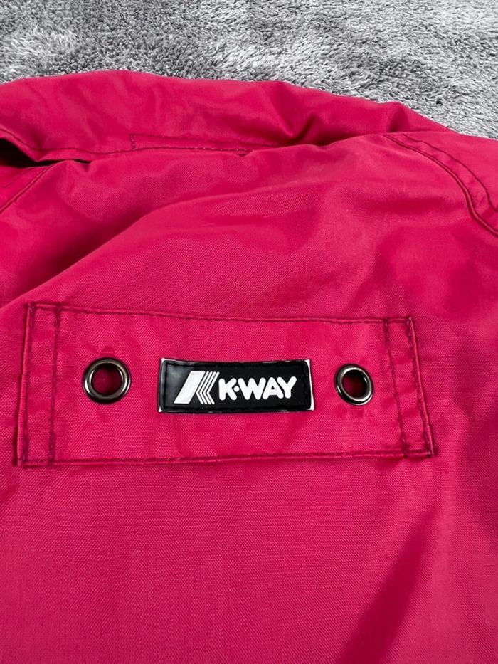 K-Way Manteau Imperméable Rouge Taille L – Col Velours Vintage - photo numéro 20
