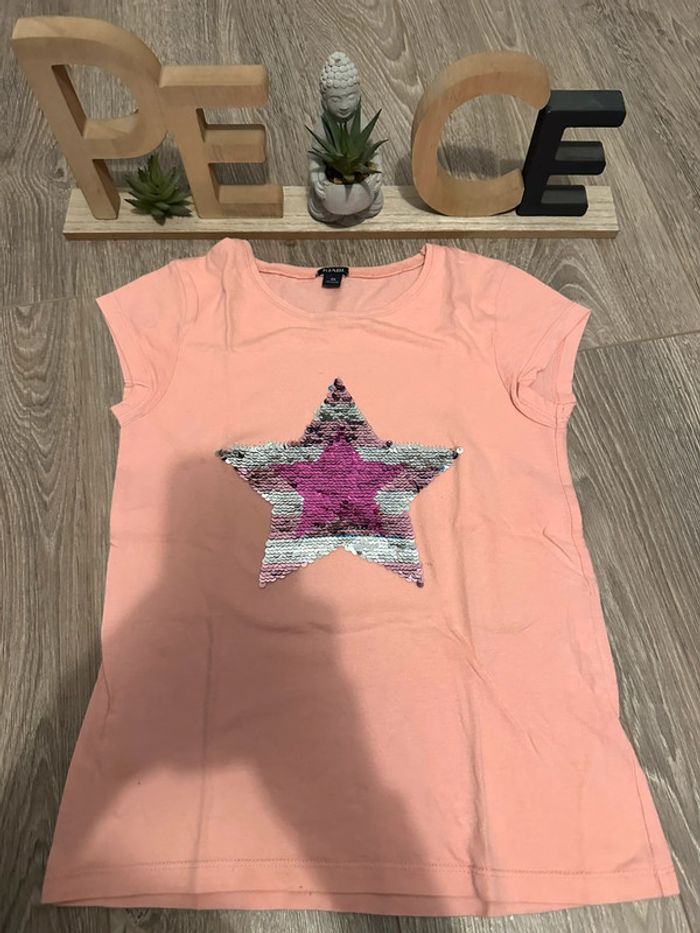 T-shirt MC 8 ans avec perles réversibles