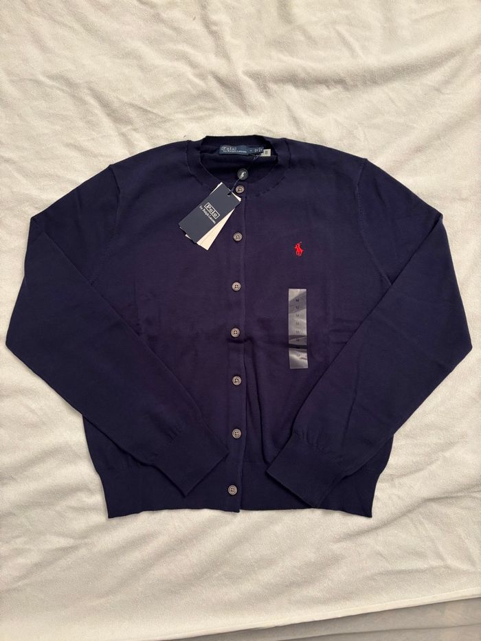 Cardigan Ralph Lauren femme taille M bleu marine - photo numéro 3