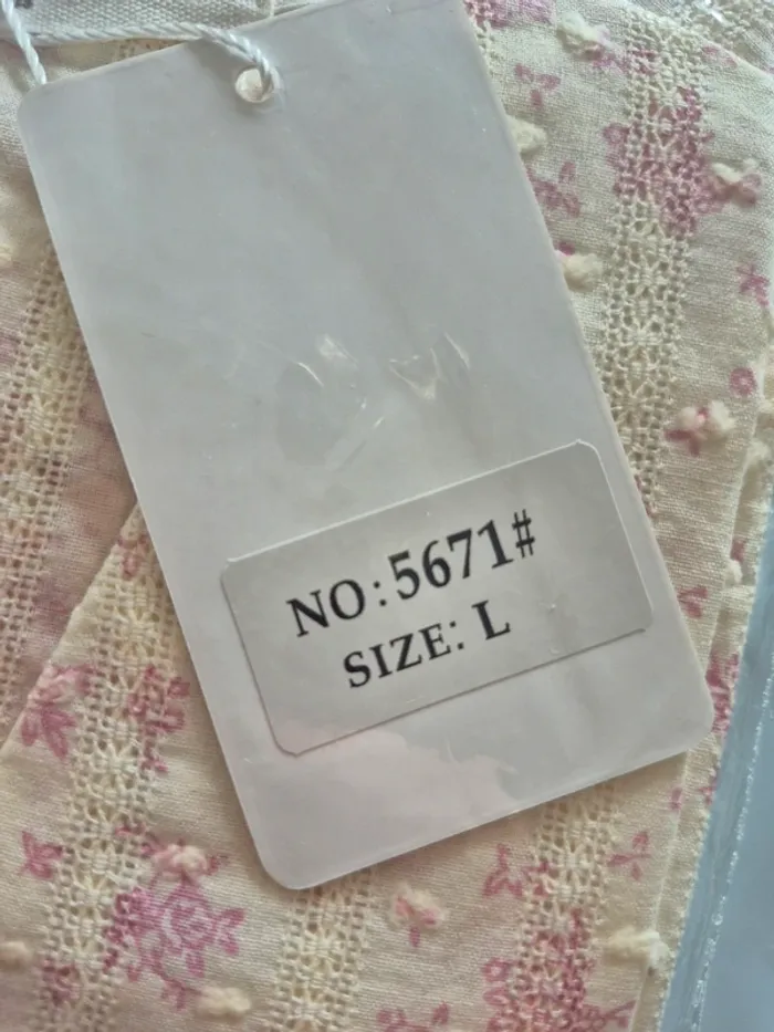 Blouse Manches Courtes Crème et Rose Femme Taille L/40 - photo numéro 3