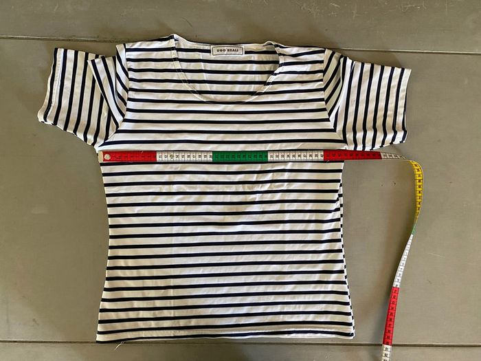 Tee shirt marinière blanc et marine Ugo Reali taille S / M - photo numéro 11