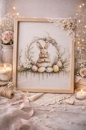 cadre 30×40 cm avec un joli motif lapin