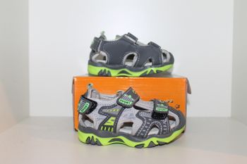 jolies sandales nus pieds grise et verte 23