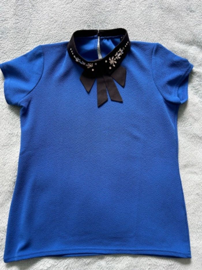 Chemisier bleu élégant