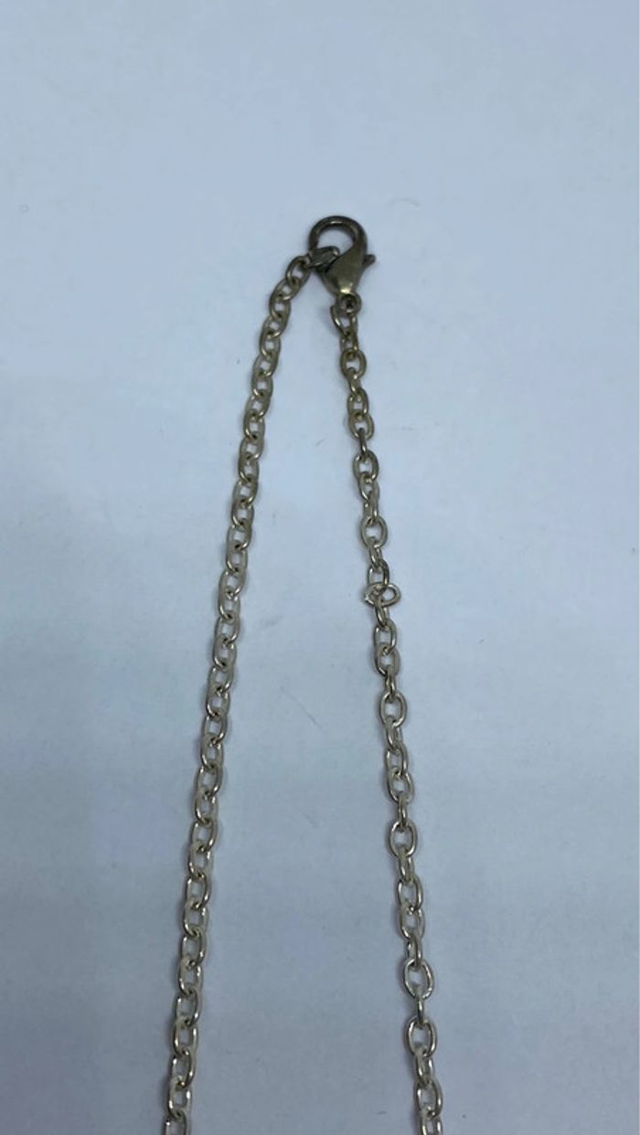 Collier fantaisie avec pendentif en forme de Coeur et une pierre bleue turquoise - photo numéro 7