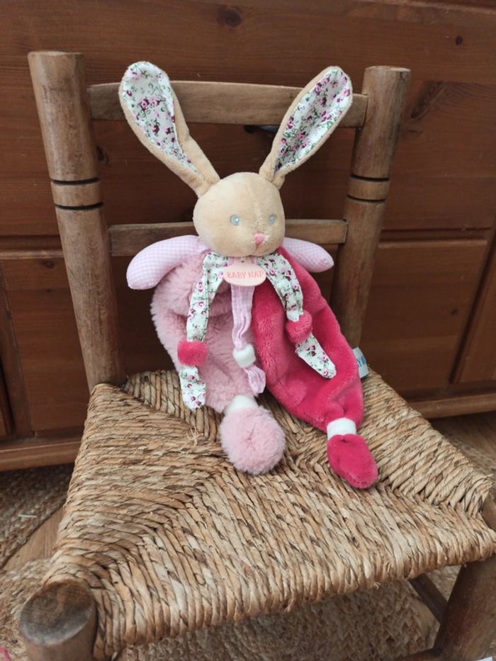 Doudou lapin rose baby nat tbe - photo numéro 2