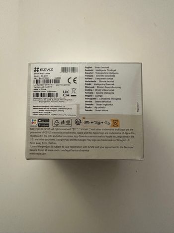 EZVIZ CH1 Chime Intelligente, Carillon WiFi intérieur pour Sonnette vidéo EP3x Pro, CP3 Pro, HP3 Pro, Volume réglable de 0 à 72 DB, 20 sonneries, Installation enfichable, contrôle APP, sirène intégrée