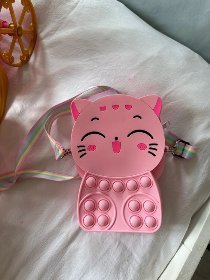 Sac à main enfant en bandoulière sacoche grande chat pop it