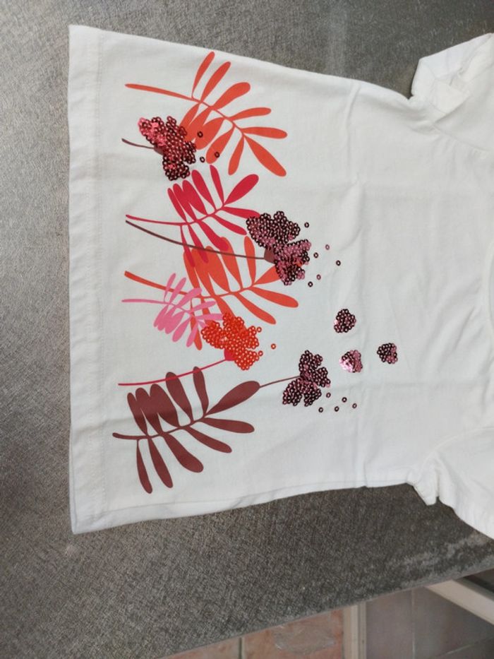 Tee-shirt manches courtes 6 ans fille blanc - photo numéro 2