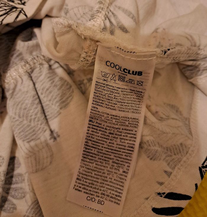 Débardeur tunique blanc noir feuilles, cool club, taille 12 mois (74 cm) - photo numéro 4