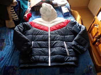 Doudoune marine blanche rouge XL neuve