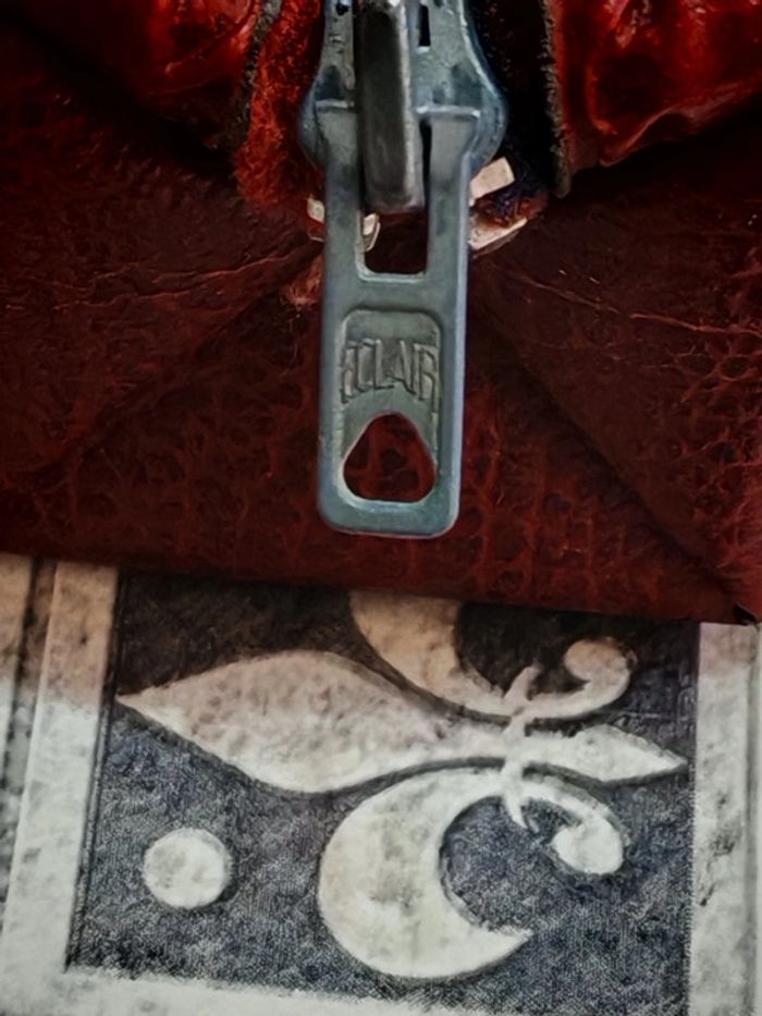 Vintage trousse 21 cm avec fermeture marque eclair - photo numéro 3