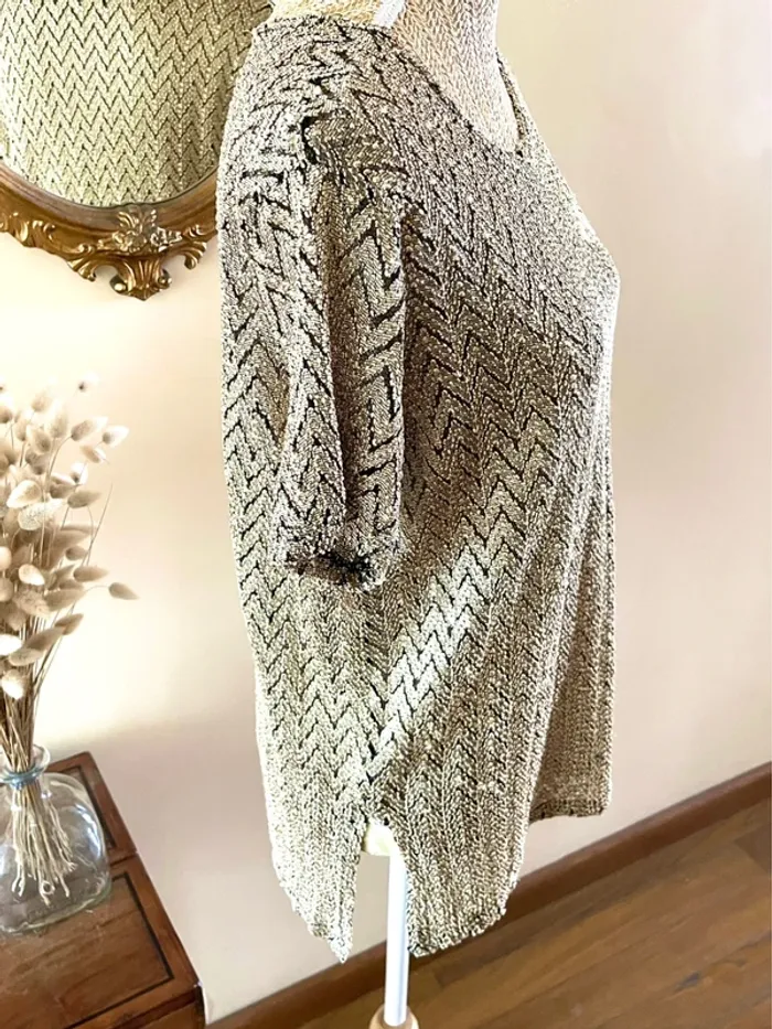 Sublime Top à Manches Courtes - Maille Effet Chevron Vintage - photo numéro 8