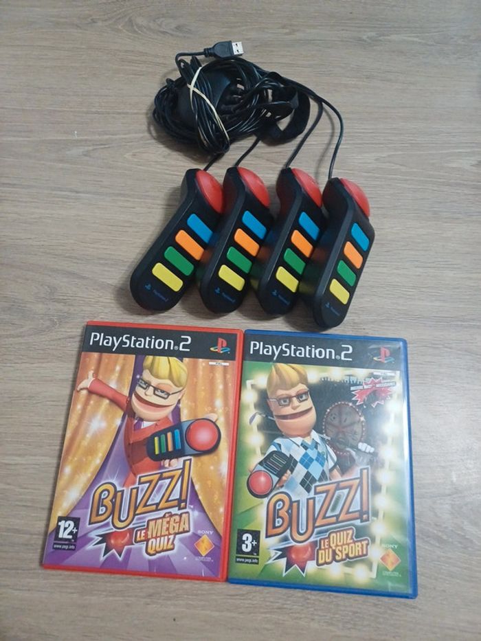 Lot Jeux Buzz + Buzzer Playstation 2 (PS2)