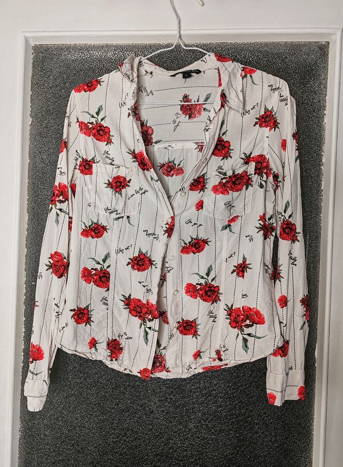 Chemisier blanc avec des fleurs rouges - Tally Weijl