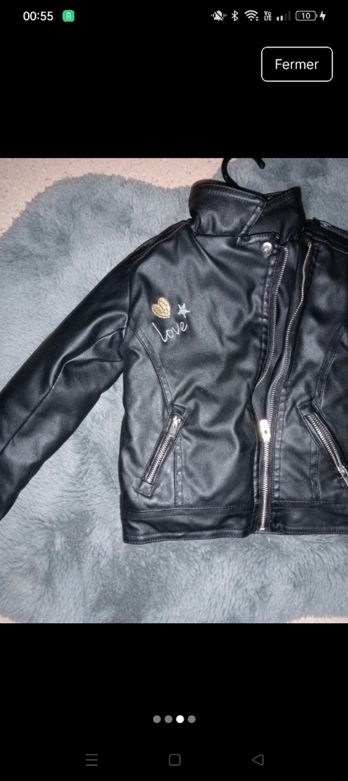 Blouson simili noir - photo numéro 3