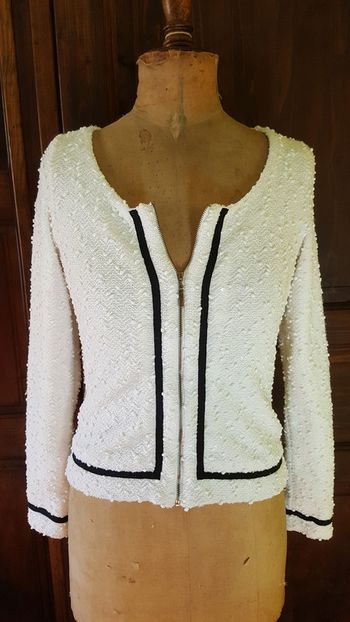 Veste plumetis noir & blanc 36