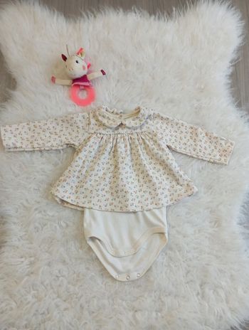 Tee-shirt ML avec body 6m