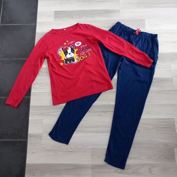 Pyjama femme 2 pièces (t-shirt manches longues + pantalon) Tissaia taille 38
