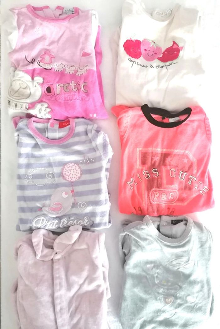 Lot de 6 pyjamas epais 6 mois fille