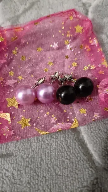 Lot 2 paires boucles d'oreilles perles
