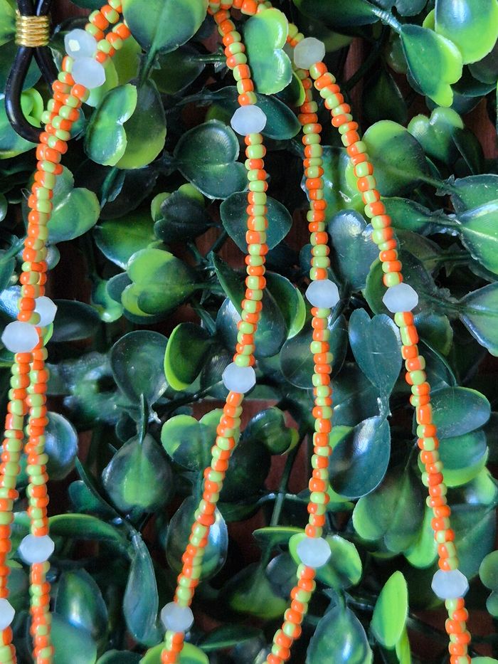 Cordon à lunette orange/vert - photo numéro 3