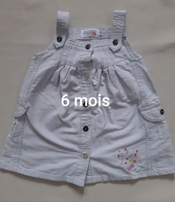 robe d'été grise à bretelles - La Compagnie des petits - 6 mois