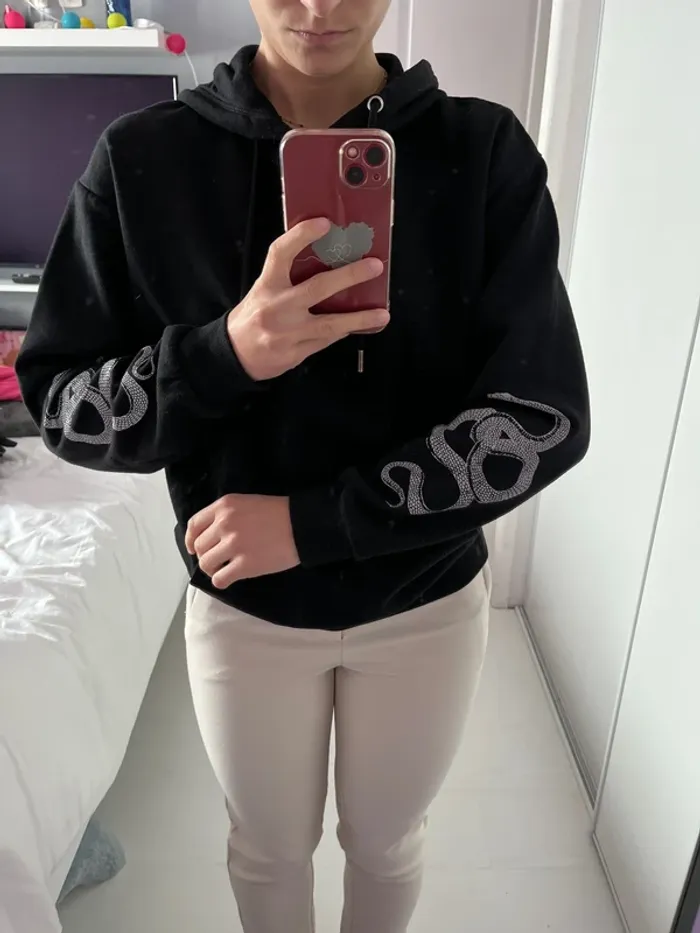 Pull à capuche noir Jennyfer - photo numéro 2