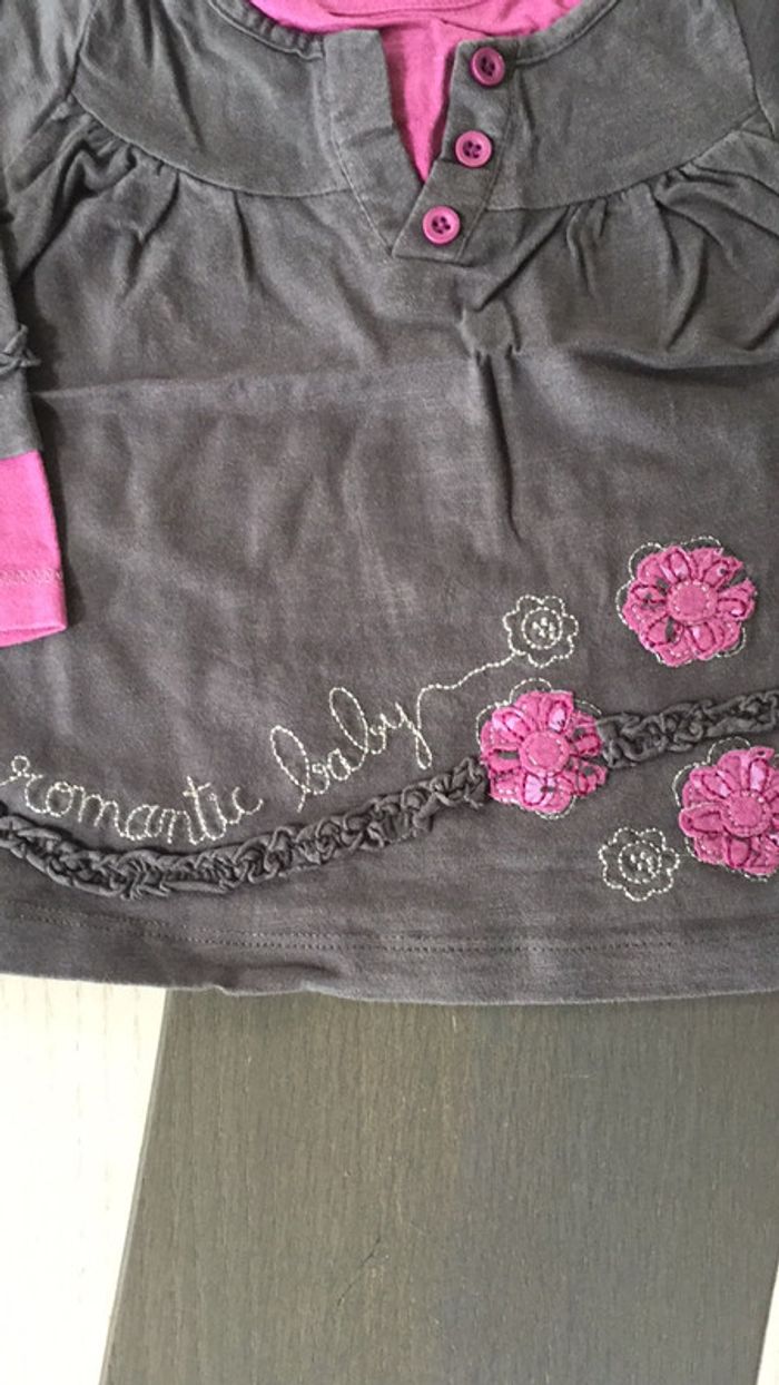 Tee shirt gris romantic Baby 9m Tissaia - photo numéro 2