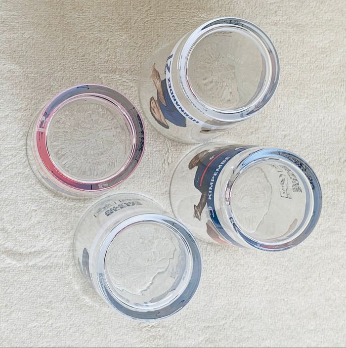 Lot 4 verres équipe de France en verre - photo numéro 3
