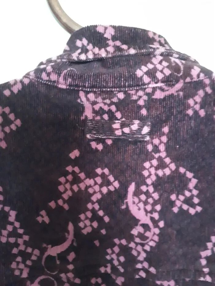 Veste velours bordeaux imprimé 4 - photo numéro 5