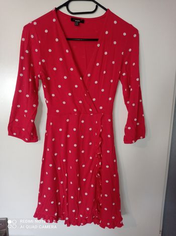 Robe rouge coeur croisé, Jennyfer, taille XS (34)