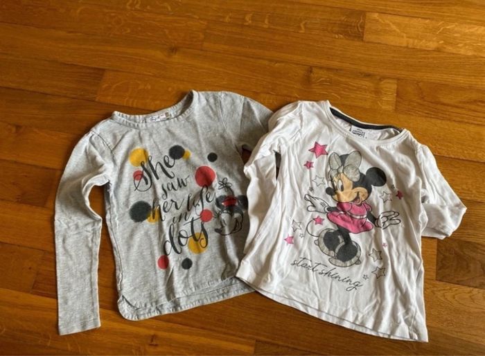 Lot 2 t-shirt manches longues Minnie