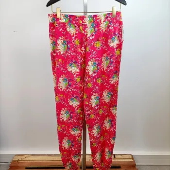 Pantalon fluide imprimé floral fuchsia Etam taille M A937