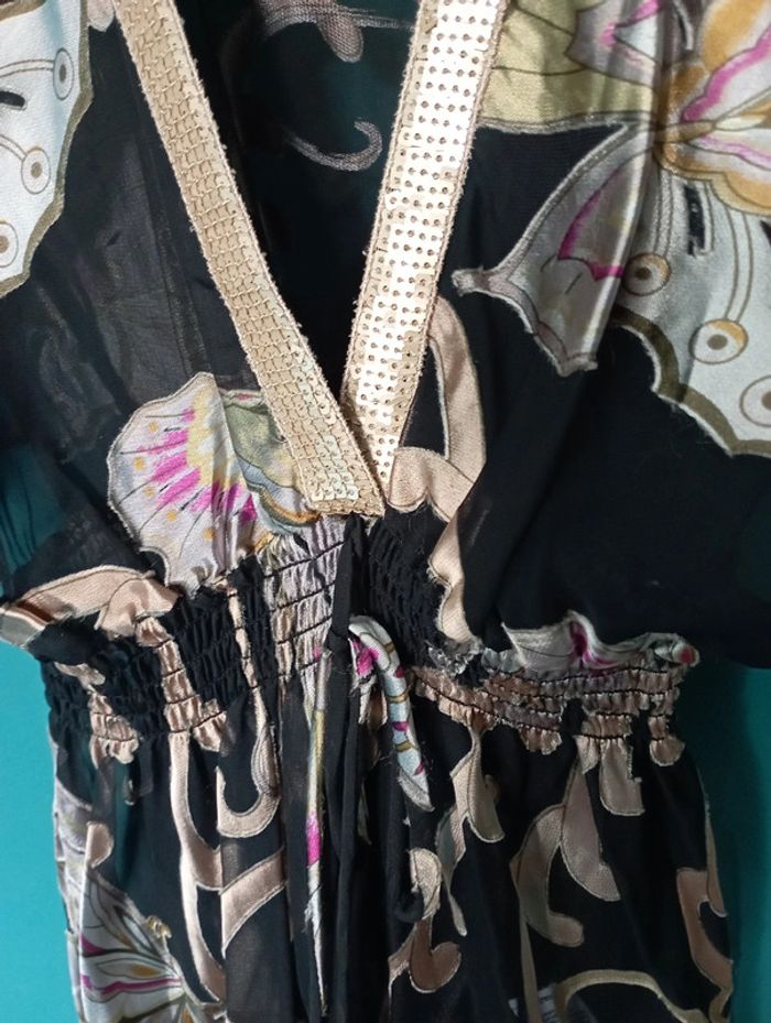 Blouse chic noir et dorée - photo numéro 4