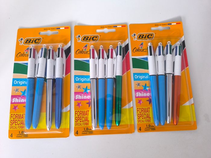 3 Lots de 4 stylos 4 couleurs