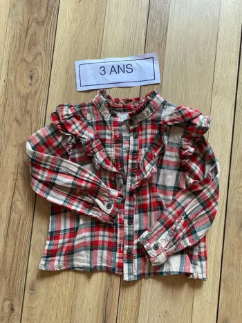 Chemisier à carreaux, fils, doré