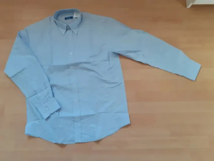 Chemise Homme Carreaux Manches Longues Bleu Clair - Taille 40 - Marque Carrare