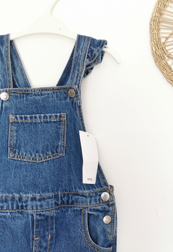 Salopette jean brut tendance à volants Mango 4/5 Ans - photo numéro 5