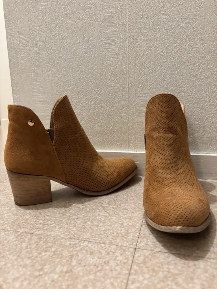 Bottines en daim marron - photo numéro 4