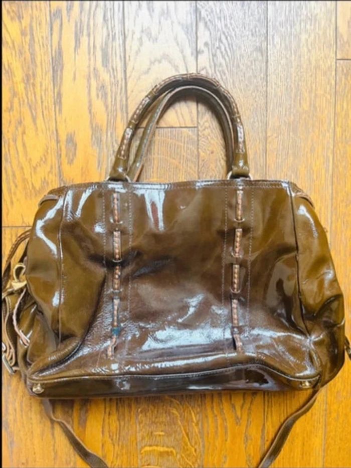 Sublime sac en cuir vernis plinio visona
