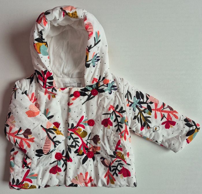 Veste / manteau Catimini 3 mois – imprimé floral – excellent état - photo numéro 3